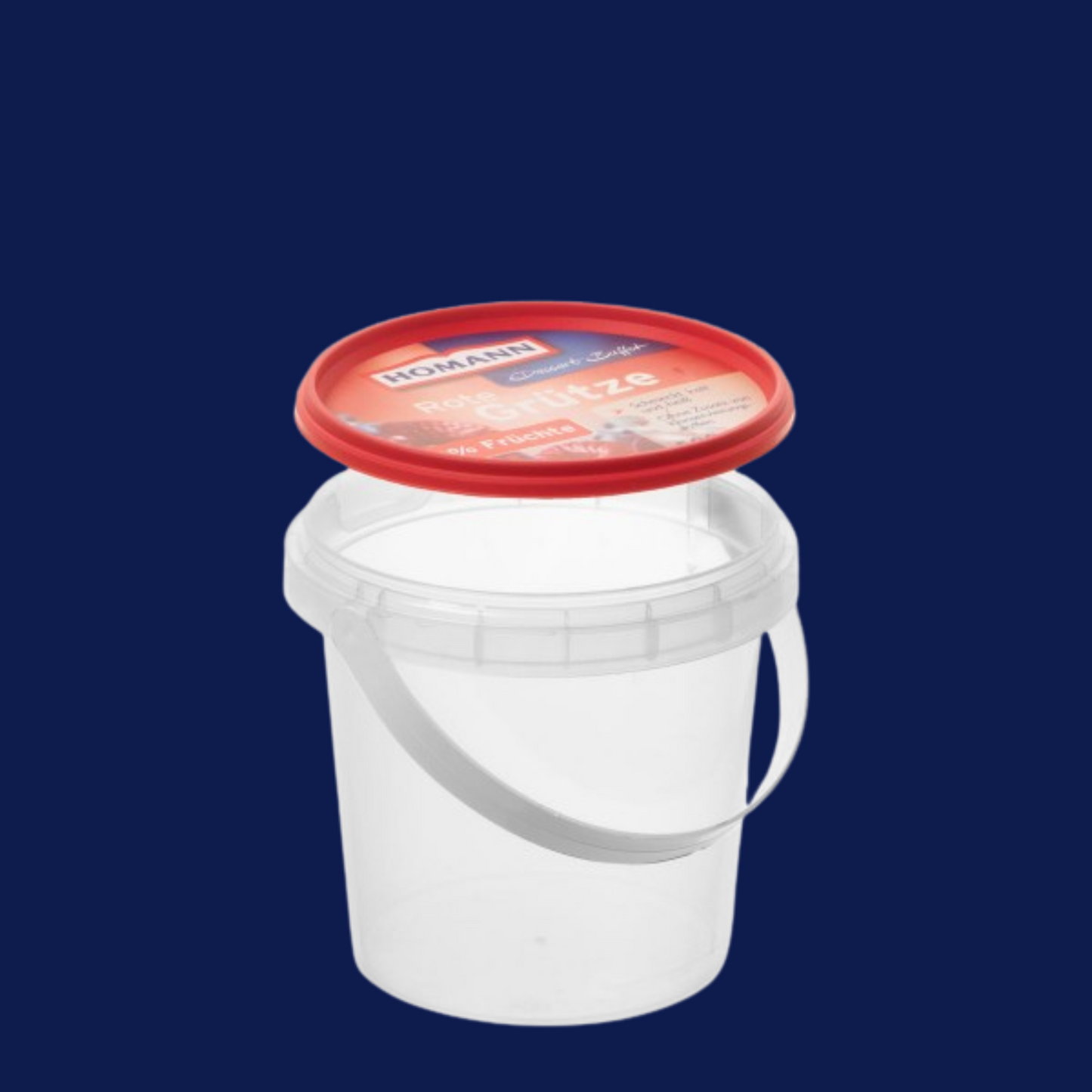 Kunststoffeimer rund 360 ml transparent mit Homann Deckel